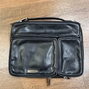Vtg Coach Portfolio Black Leather